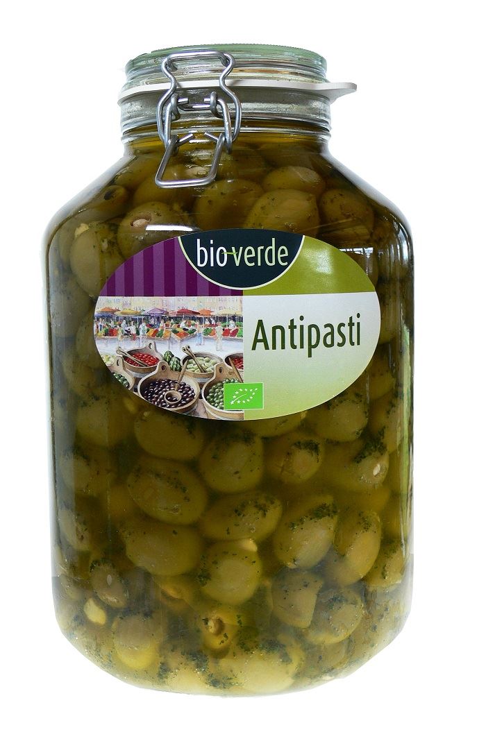 OLIWKI ZIELONE NADZIEWANE MIGDAŁAMI Z ZIOŁAMI W OLEJU BIO 4,75 kg...
