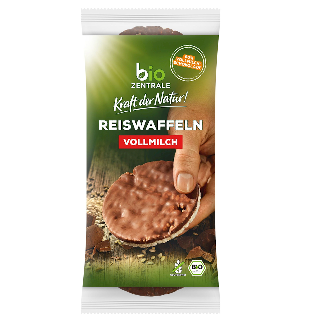 WAFLE RYŻOWE OBLANE CZEKOLADĄ MLECZNĄ BEZGLUTENOWE BIO 100 g - BIO...