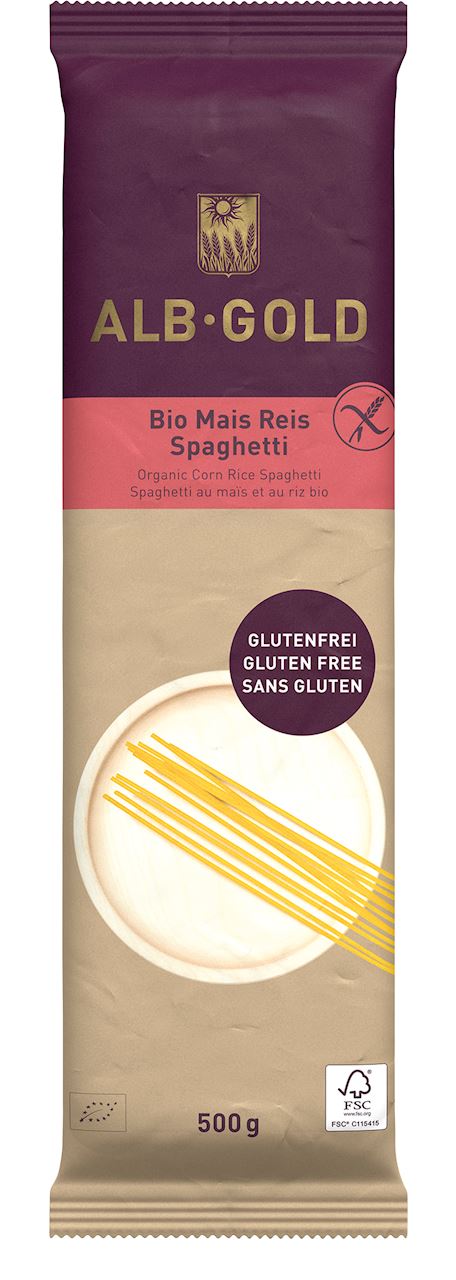 MAKARON (KUKURYDZIANO - RYŻOWY) SPAGHETTI BEZGLUTENOWY BIO 500 g - ALB...