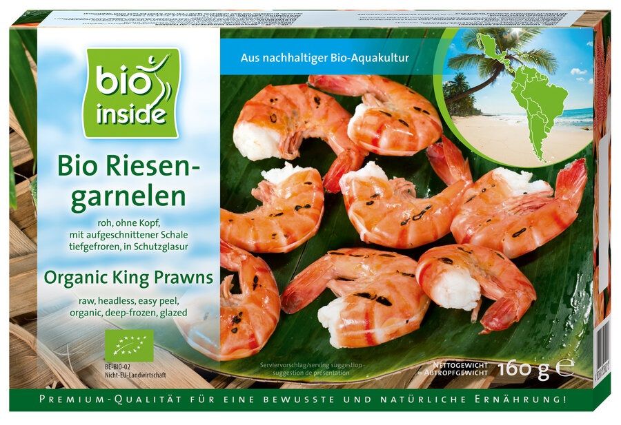 KREWETKI KRÓLEWSKIE MROŻONE BIO 160 g - BIO INSIDE