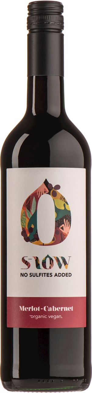 WINO CZERWONE WYTRAWNE MERLOT-CABERNET BEZ DODATKU SIARCZANÓW BIO 0,75...