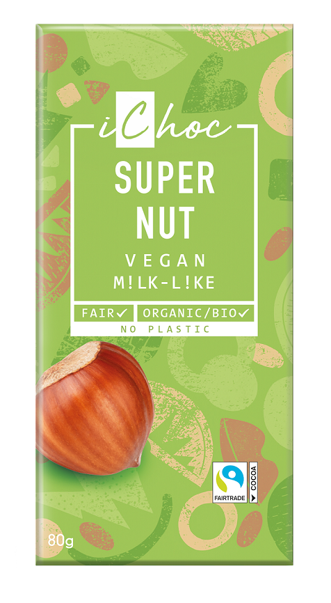 TABLICZKA KAKAOWA Z ORZECHAMI LASKOWYMI FAIR TRADE BIO 80 g - ICHOC...