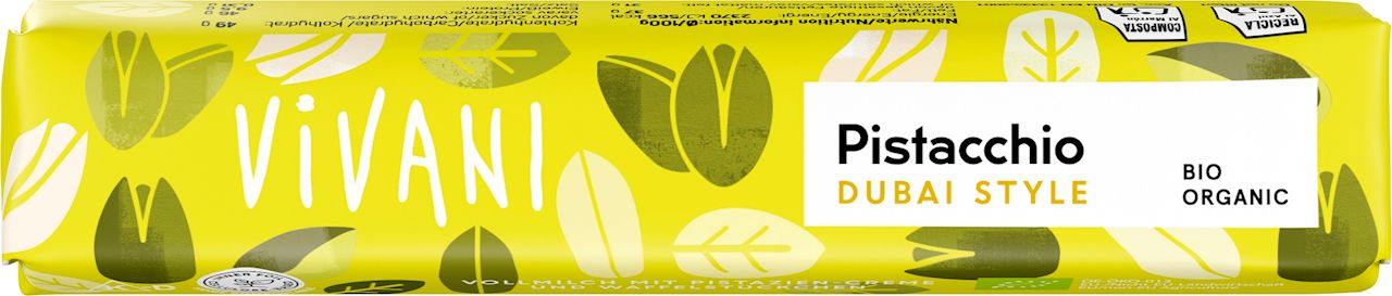 BATON PISTACJOWY W STYLU DUBAJSKIM BIO 40 g - VIVANI