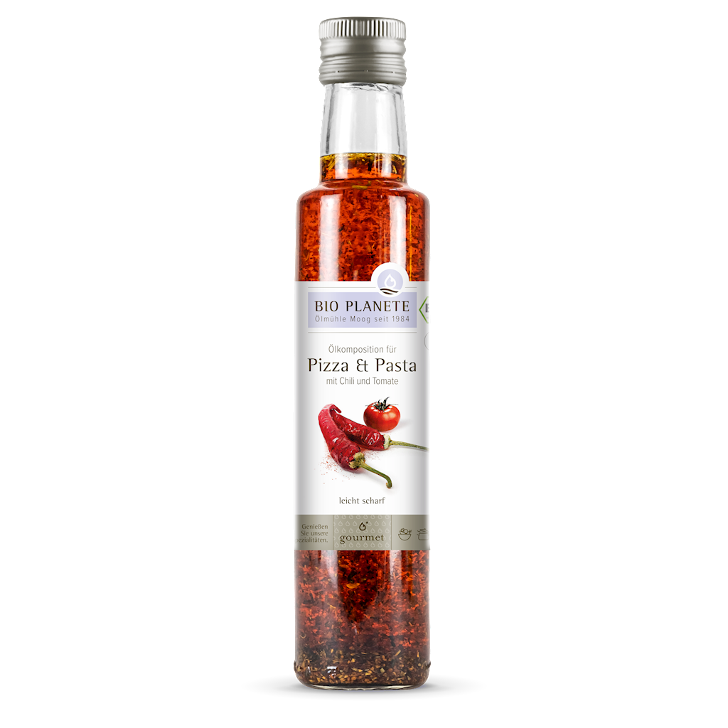OLEJ DO PIZZY I MAKARONU Z OLIWĄ, POMIDORAMI I CHILI BIO 250 ml - BIO...