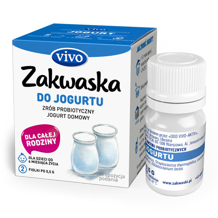 ŻYWE KULTURY BAKTERII DO JOGURTU "ZAKWASKA" BEZGLUTENOWE 1 g (2...