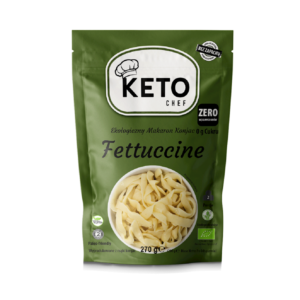 MAKARON (KONJAC) FETTUCCINE BEZGLUTENOWY BIO 270 g (200 g) - KETO CHEF