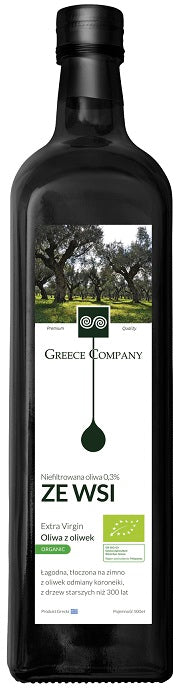 OLIWA Z OLIWEK EXTRA VIRGIN ZE WSI NIEFILTROWANA BIO 500 ml - GREECE...