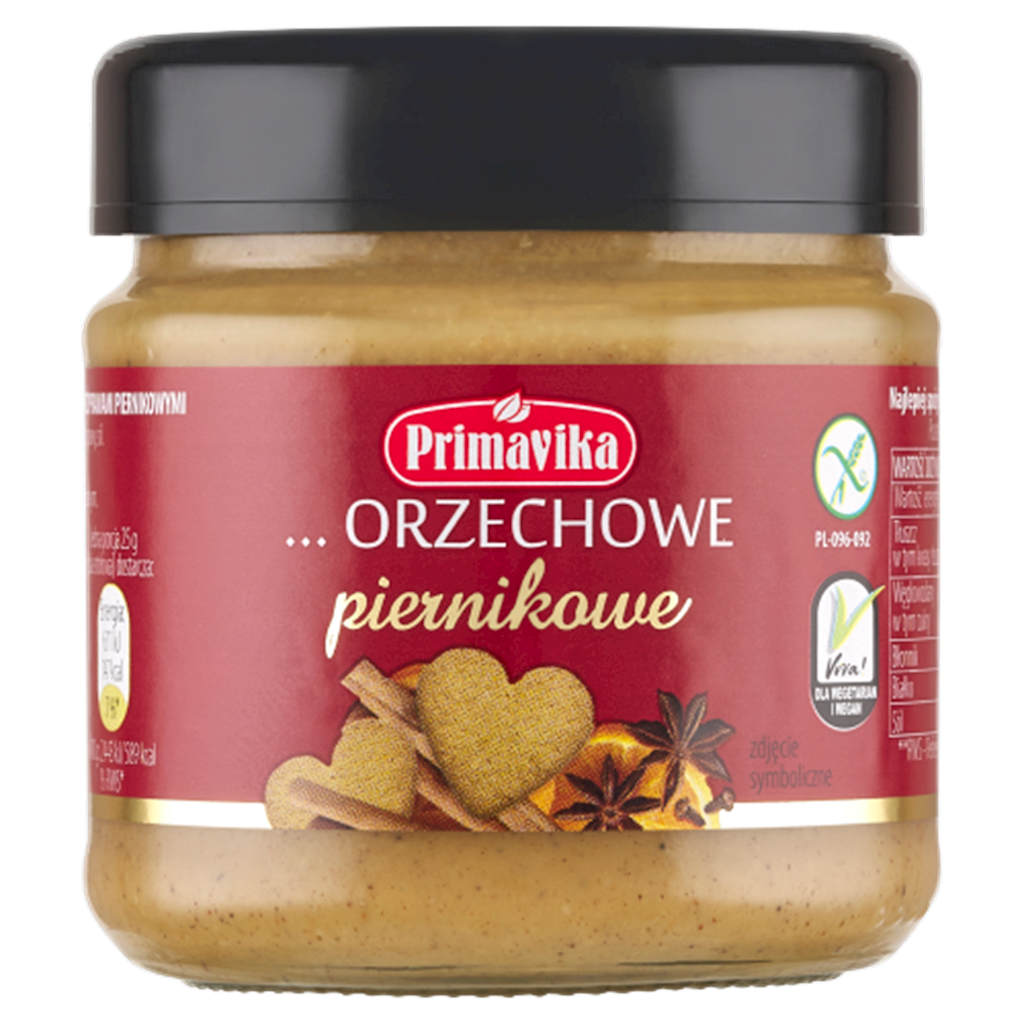 PASTA ORZECHOWA PIERNIKOWA BEZGLUTENOWA 185 g - PRIMAVIKA