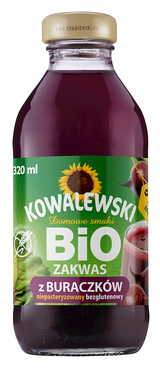 ZAKWAS Z BURAKÓW ĆWIKŁOWYCH NIEPASTERYZOWANY BEZGLUTENOWY BIO 320 ml...
