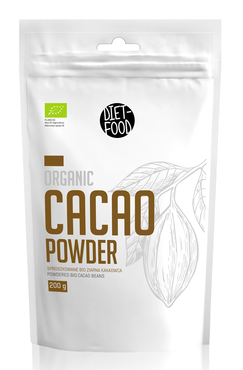 KAKAO SPROSZKOWANE ODTŁUSZCZONE BIO 200 g - DIET-FOOD
