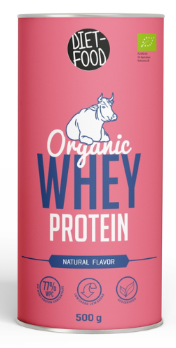 BIAŁKO SERWATKOWE NATURALNE (KONCENTRAT WPC 77) BIO 500 g - DIET-FOOD
