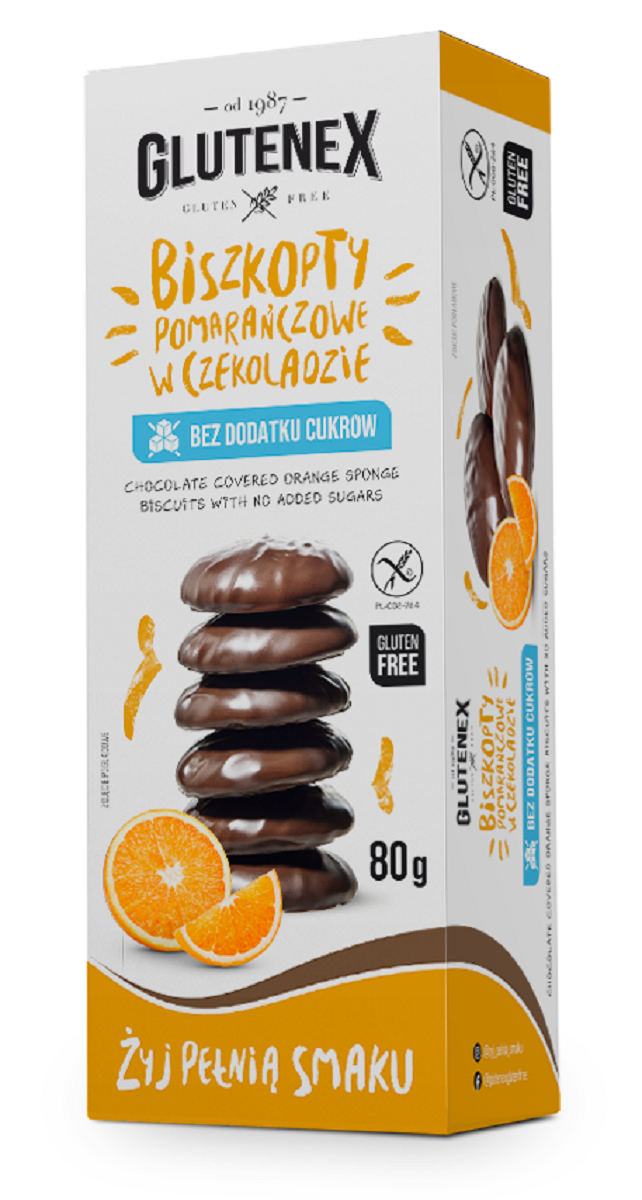 BISZKOPTY POMARAŃCZOWE W CZEKOLADZIE BEZ DODATKU CUKRÓW BEZGLUTENOWE...