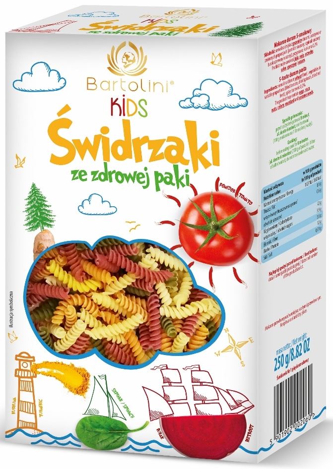 MAKARON (SEMOLINOWY Z SUSZONYMI WARZYWAMI) DLA DZIECI ŚWIDRZAKI 250 g...