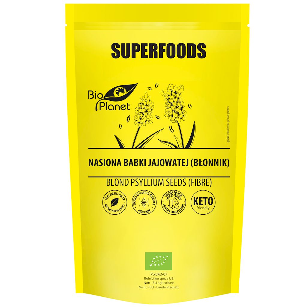 NASIONA BABKI JAJOWATEJ (BŁONNIK) BIO 250 g - BIO PLANET SUPERFOODS