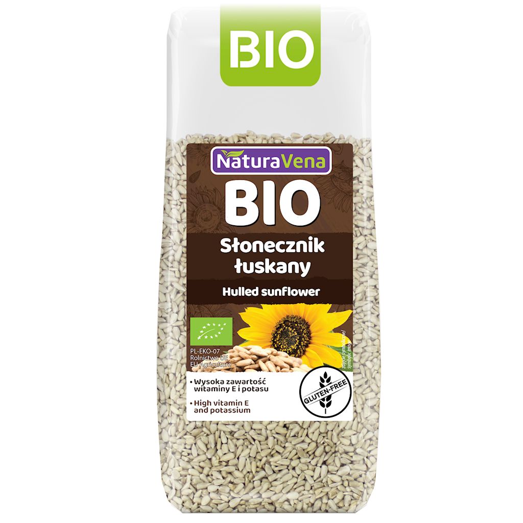 SŁONECZNIK ŁUSKANY BEZGLUTENOWY BIO 250 g - NATURAVENA