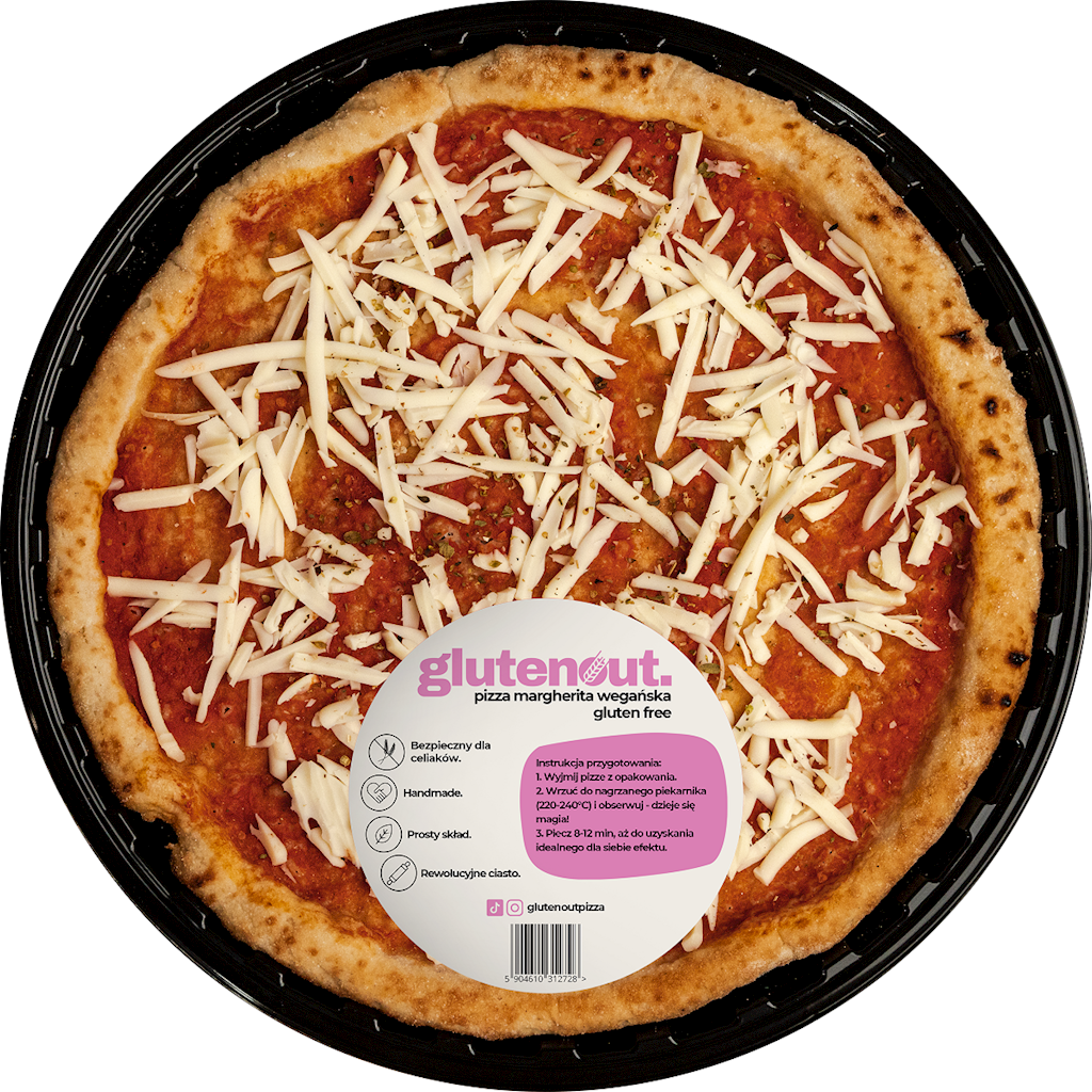 przecena PIZZA MARGHERITA WEGAŃSKA BEZGLUTENOWA 300 g - GLUTEN OUT