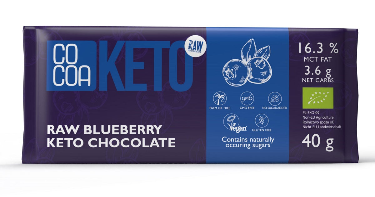 CZEKOLADA Z JAGODAMI I OLEJEM MCT BEZ DODATKU CUKRÓW BEZGLUTENOWA KETO...