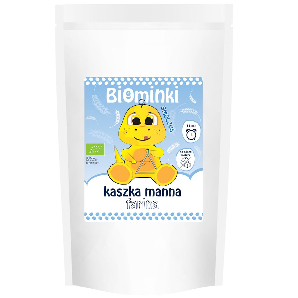 KASZKA MANNA BEZ DODATKU CUKRÓW BIO 200 g - BIOMINKI