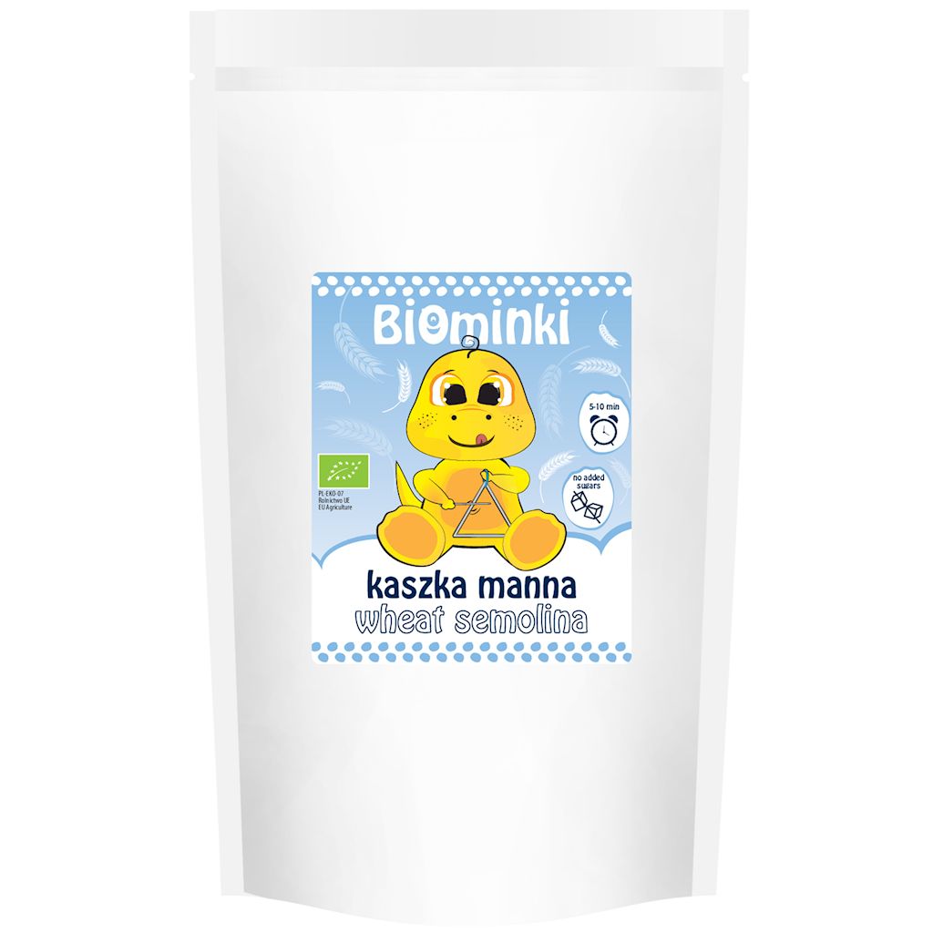 KASZKA MANNA BEZ DODATKU CUKRÓW BIO 500 g - BIOMINKI