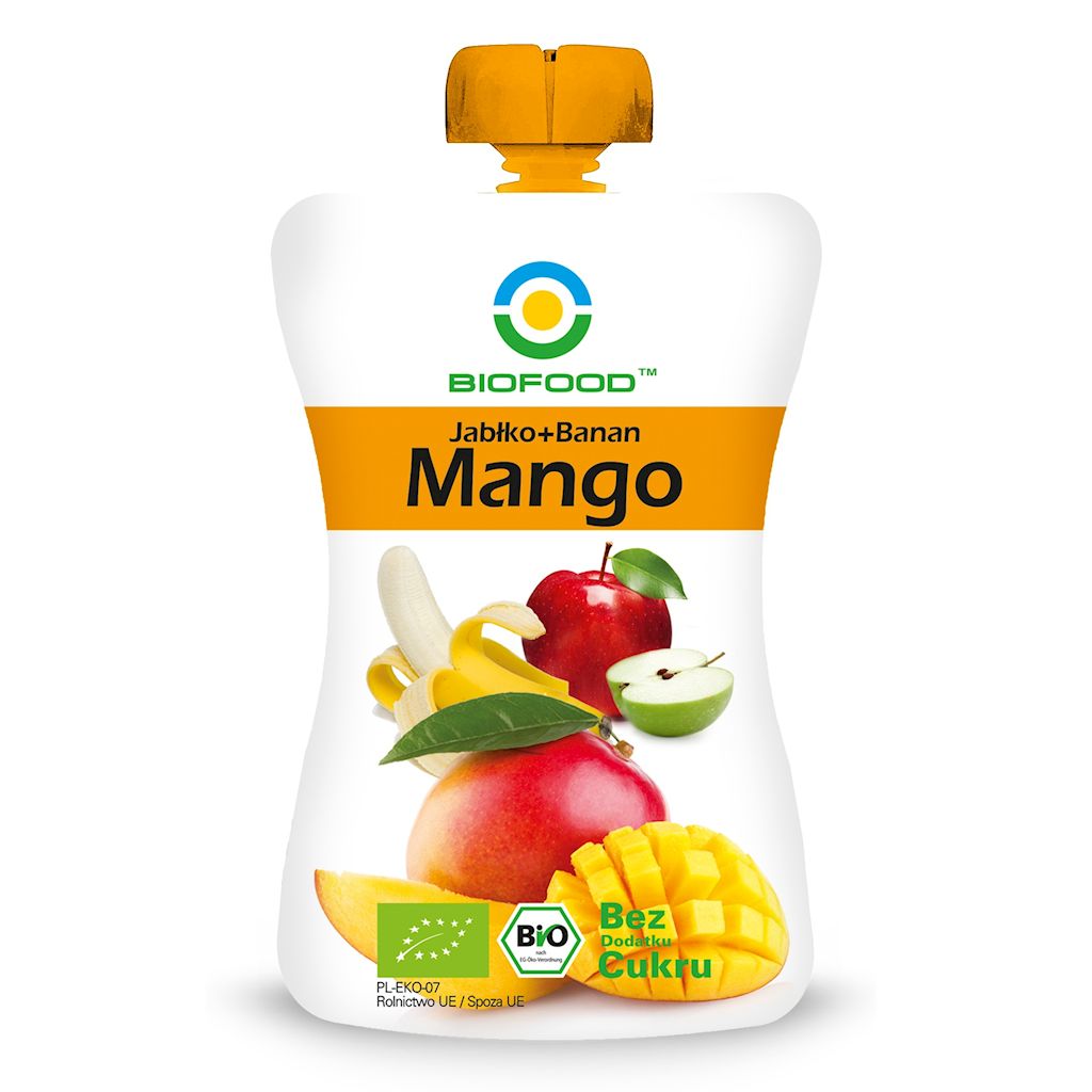 MUS JABŁKO - BANAN - MANGO BEZ DODATKU CUKRÓW BEZGLUTENOWY BIO 200 g...
