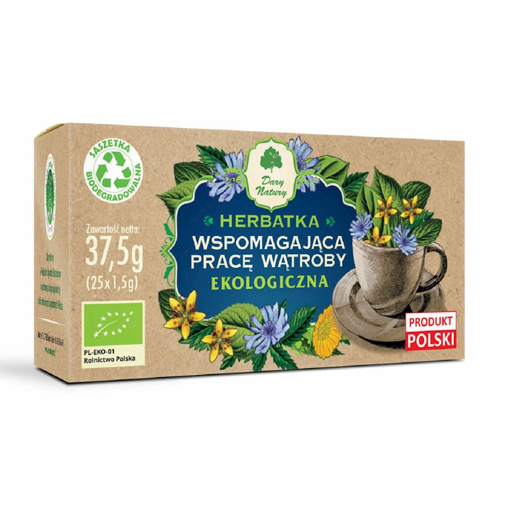 HERBATKA WSPOMAGAJĄCA PRACĘ WĄTROBY BIO (25 x 1,5 g) 37,5 g - DARY...