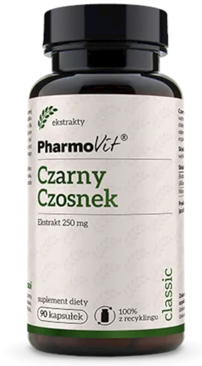 CZARNY CZOSNEK EKSTRAKT (250 mg) BEZGLUTENOWY 90 KAPSUŁEK - PHARMOVIT...