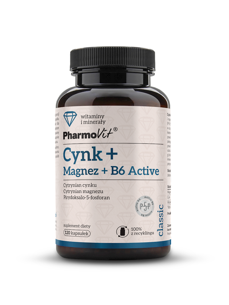 CYNK + MAGNEZ + WITAMINA B6 ACTIVE BEZGLUTENOWY 120 KAPSUŁEK...