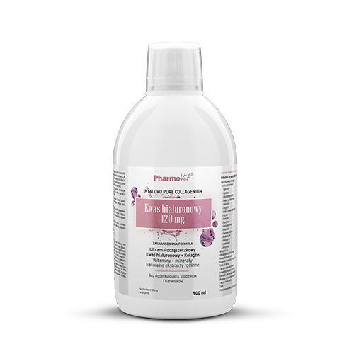 SUPLEMENT DIETY KWAS HIALURONOWY W PŁYNIE BEZGLUTENOWY 500 ml - PHARMOVIT