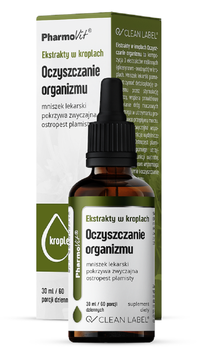 EKSTRAKTY W KROPLACH NA OCZYSZCZANIE ORGANIZMU BEZGLUTENOWE 30 ml...