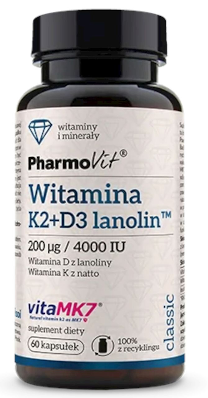 WITAMINA K2 + D3 BEZGLUTENOWA 60 KAPSUŁEK - PHARMOVIT (CLASSIC)