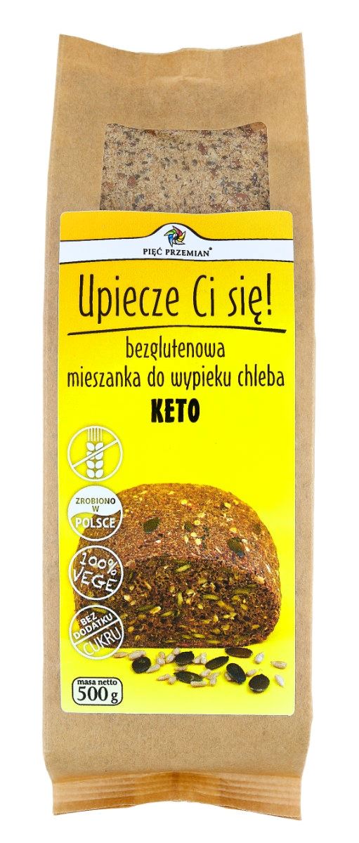 MIESZANKA DO WYPIEKU CHLEBA BEZ DODATKU CUKRÓW BEZGLUTENOWA KETO 500 g...