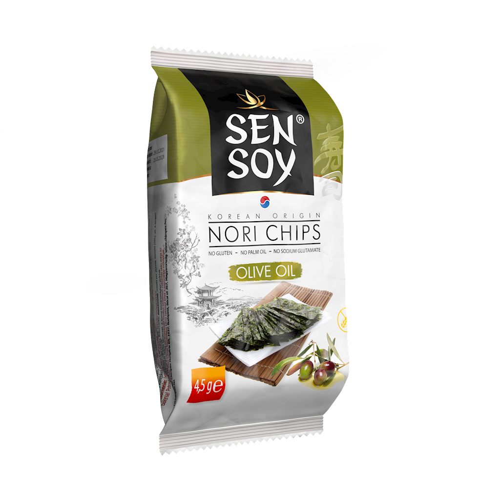 CHIPSY NORI Z OLIWĄ Z OLIWEK BEZGLUTENOWE 4,5 g - SEN SOY