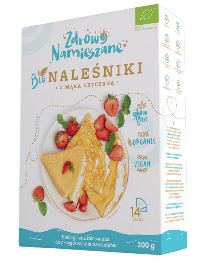 MIESZANKA NA NALEŚNIKI Z MĄKĄ GRYCZANĄ BEZGLUTENOWA BIO 200 g...