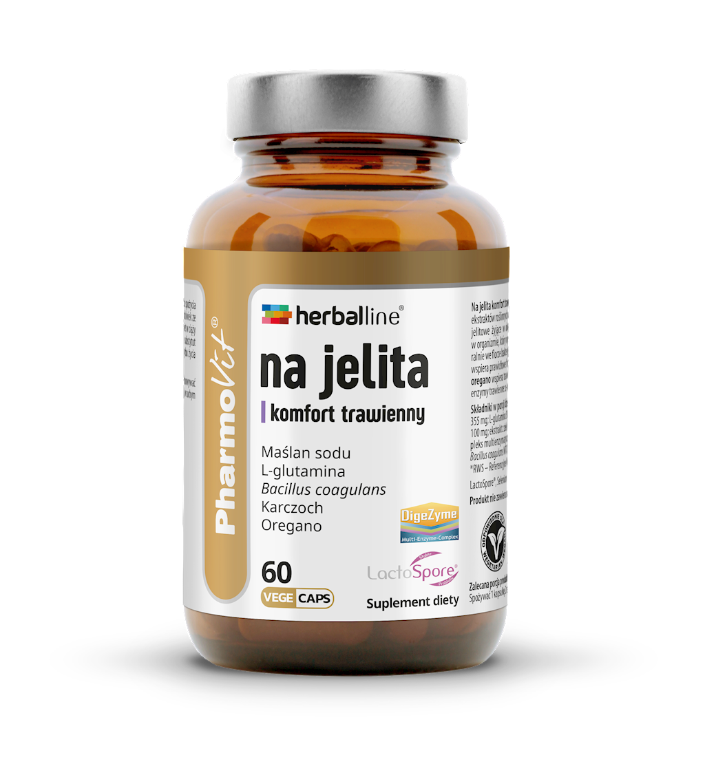 KAPSUŁKI NA JELITA I KOMFORT TRAWIENNY BEZGLUTENOWE 60 szt...