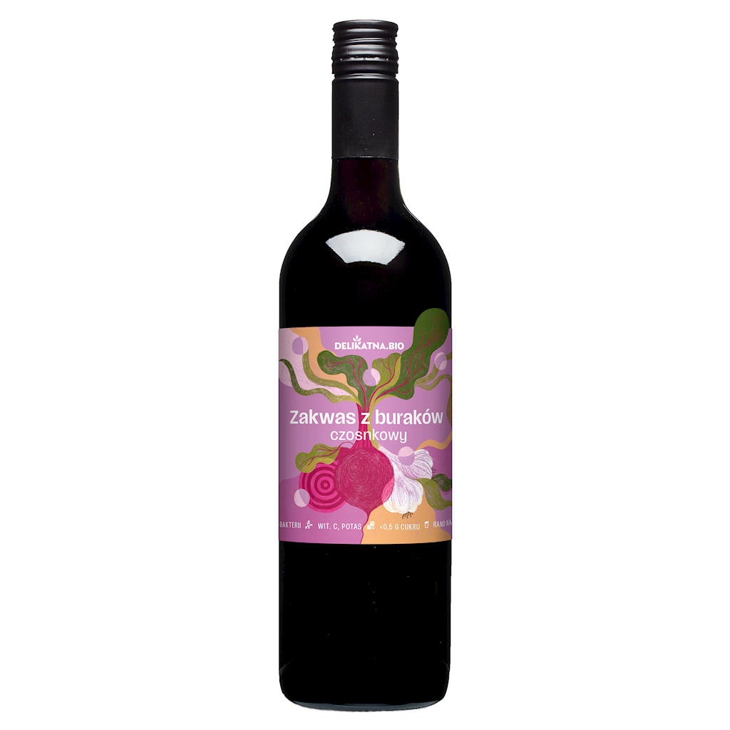 ZAKWAS Z BURAKÓW CZOSNKOWY BIO 750 ml - DELIKATNA