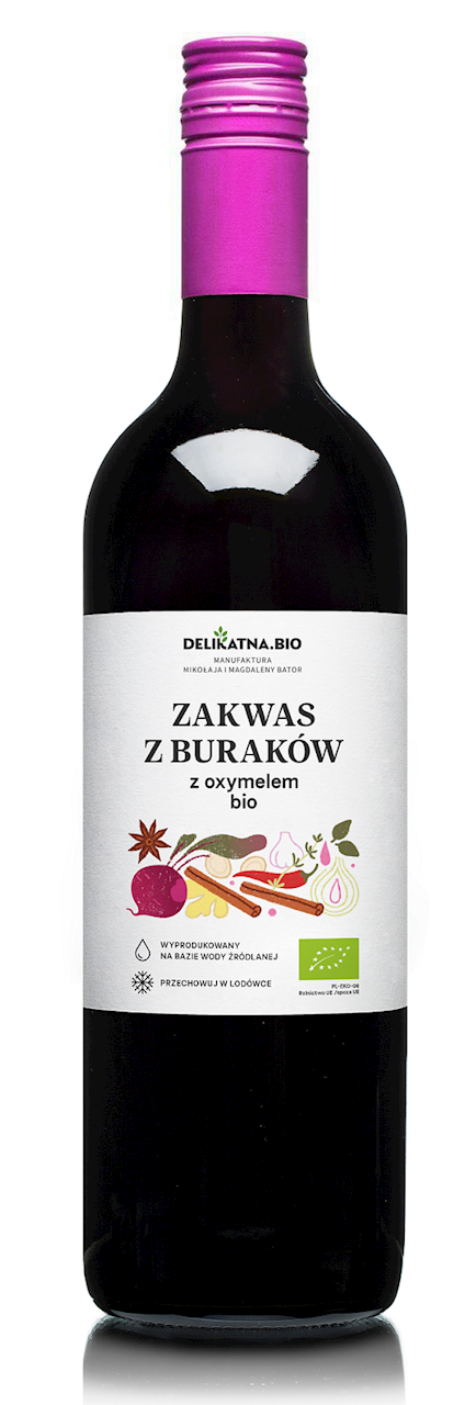 ZAKWAS Z BURAKÓW TRADYCYJNY Z OXYMELEM BIO 750 ml - DELIKATNA