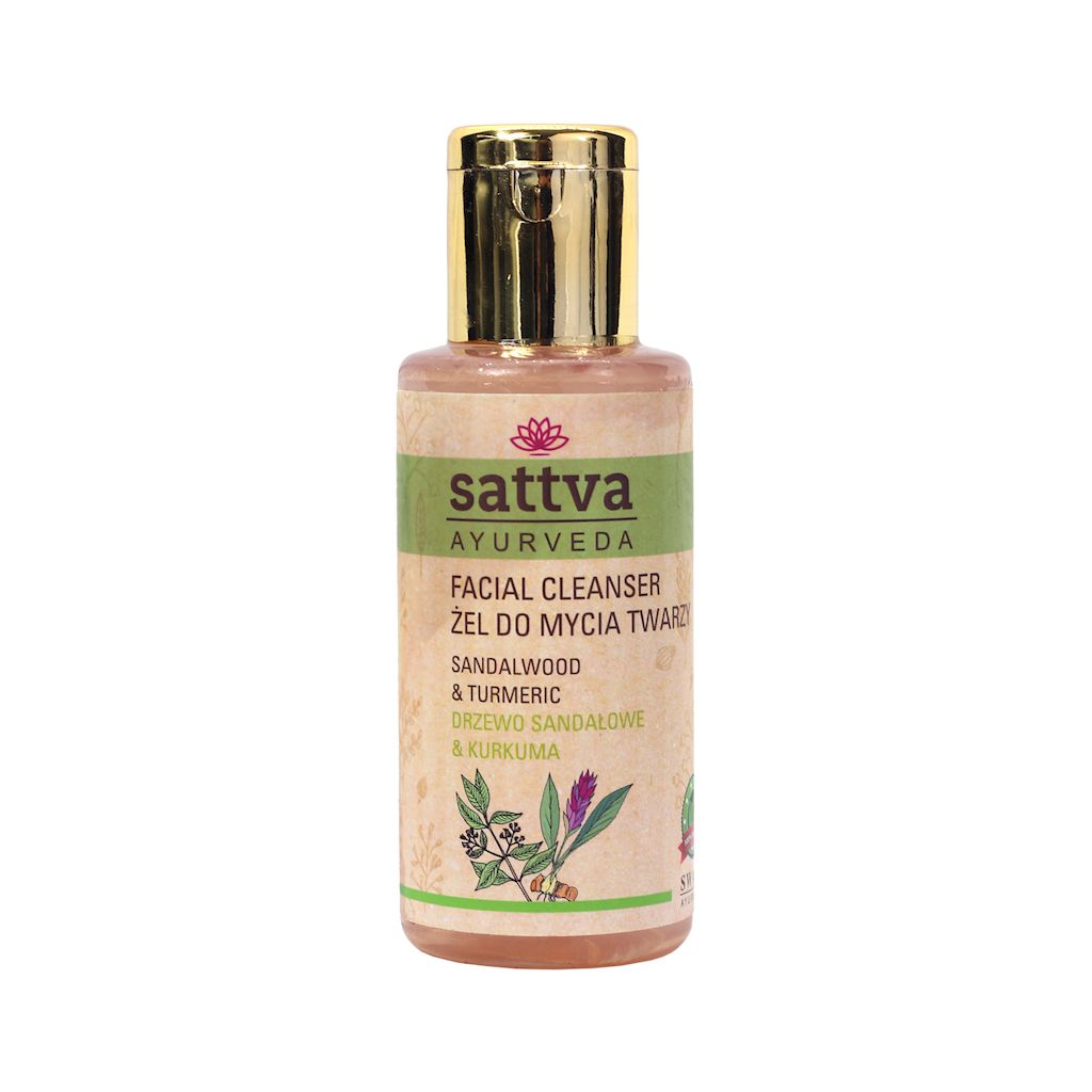 ŻEL DO MYCIA TWARZY DRZEWO SANDAŁOWE I KURKUMA 100 ml - SATTVA (AYURVEDA)