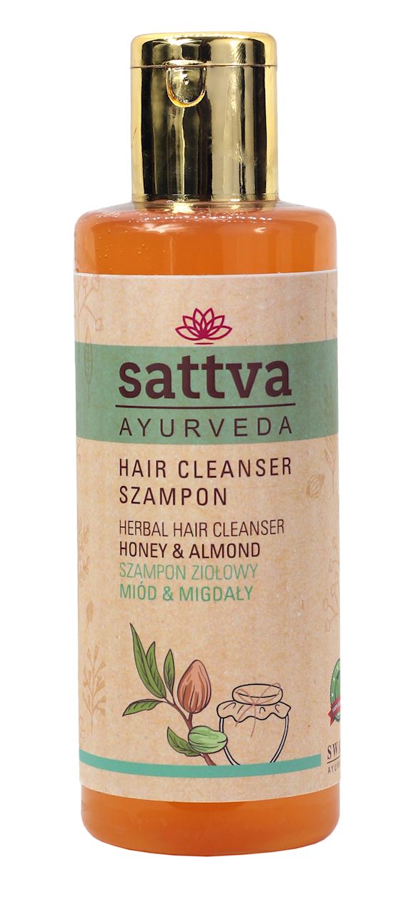 SZAMPON DO WŁOSÓW ZIOŁOWY MIÓD I MIGDAŁY 210 ml - SATTVA (AYURVEDA)