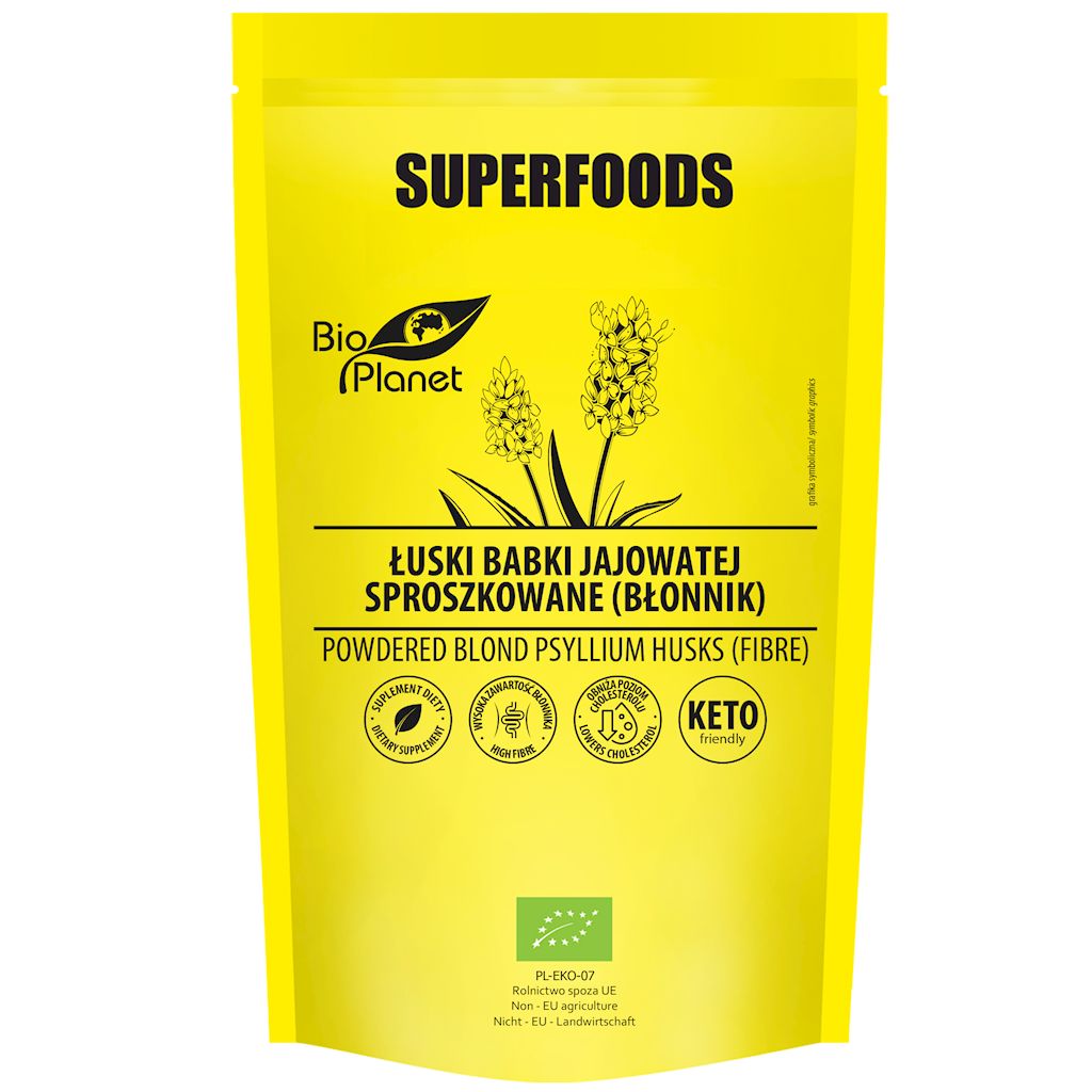 ŁUSKI BABKI JAJOWATEJ (BŁONNIK) BIO 400 g - BIO PLANET SUPERFOODS