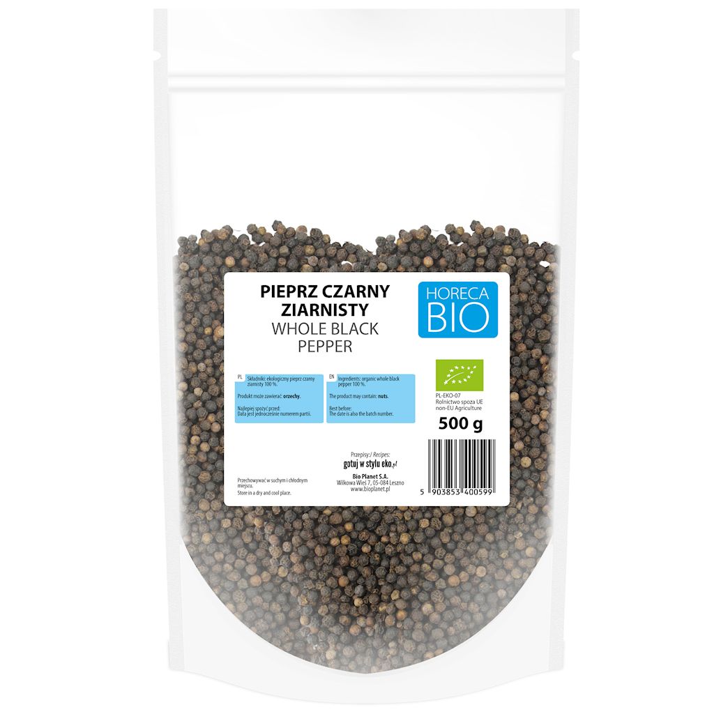 PIEPRZ CZARNY ZIARNISTY BIO 500 g - HORECA (BIO PLANET)