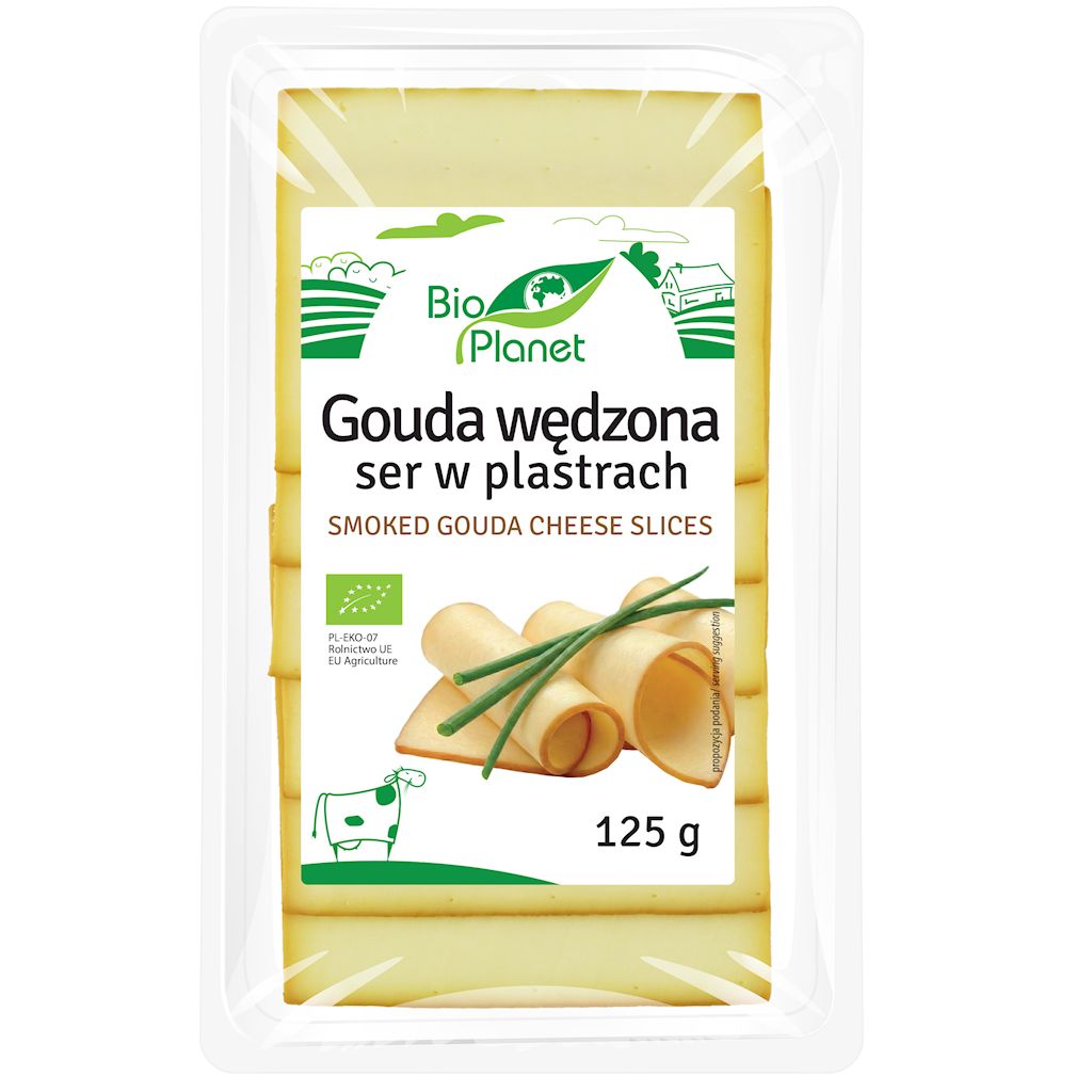 SER GOUDA WĘDZONY PLASTRY BIO 125 g - BIO PLANET
