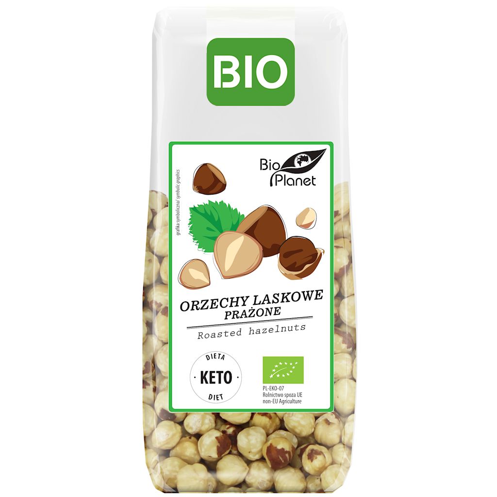 ORZECHY LASKOWE BLANSZOWANE PRAŻONE BIO 100 g - BIO PLANET
