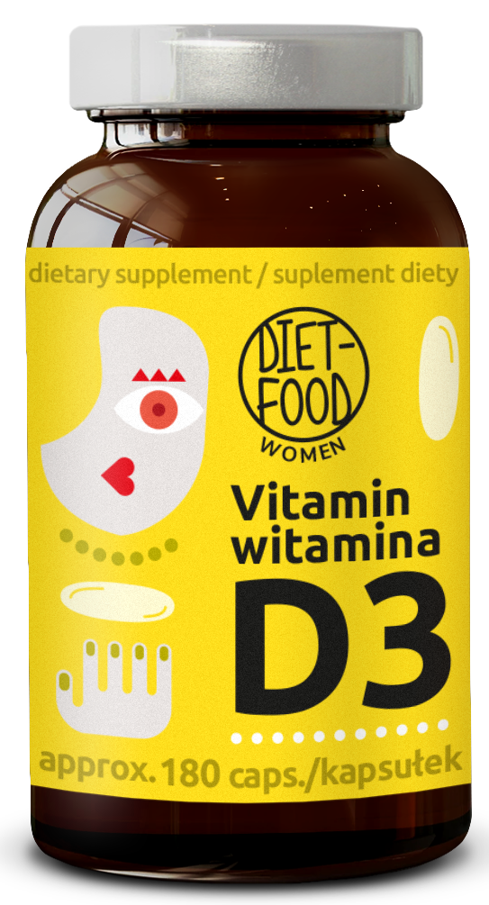 WITAMINA D3 50 mcg (2000 j.m) 180 KAPSUŁEK - DIET-FOOD