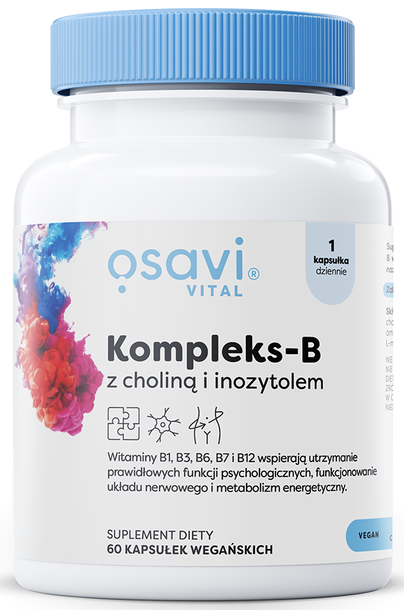 WITAMINA B + CHOLINA + INOZYTOL BEZGLUTENOWA 60 KAPSUŁEK - OSAVI