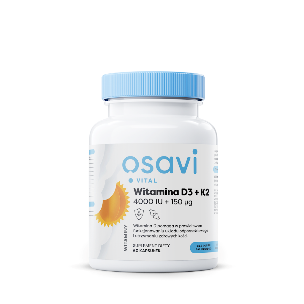 WITAMINA K2 + D3 BEZGLUTENOWA 60 KAPSUŁEK - OSAVI