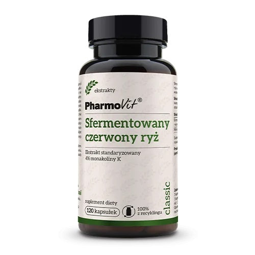 SFERMENTOWANY CZERWONY RYŻ EKSTRAKT BEZGLUTENOWY 120 KAPSUŁEK...
