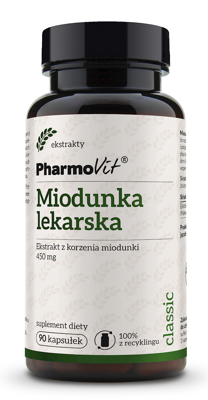 MIODUNKA LEKARSKA EKSTRAKT (450 mg) BEZGLUTENOWY 90 KAPSUŁEK...
