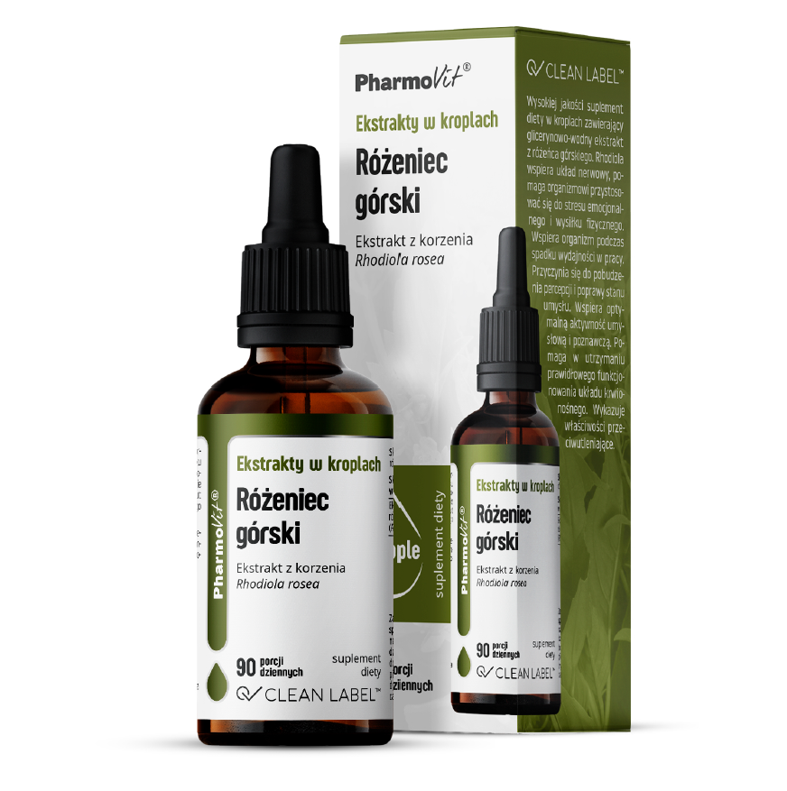 EKSTRAKTY W KROPLACH RÓŻENIEC GÓRSKI BEZGLUTENOWE 30 ml - PHARMOVIT...