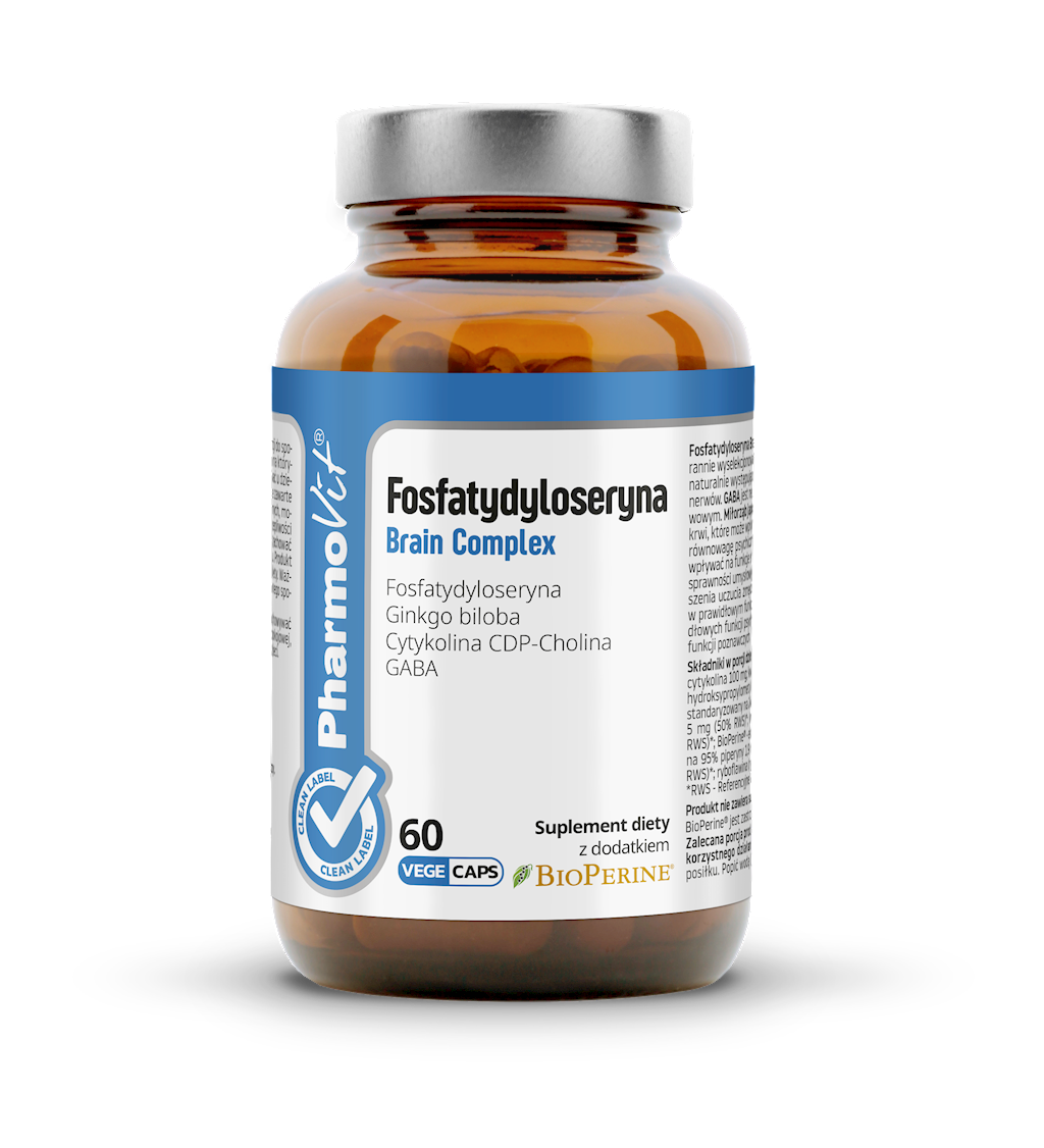 FOSFATYDYLOSERYNA BRAIN COMPLEX BEZGLUTENOWA 60 KAPSUŁEK - PHARMOVIT...