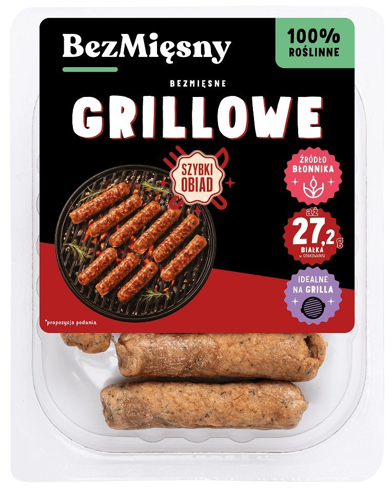 KIEŁBASKI GRILLOWE ROŚLINNE 160 g - BEZMIĘSNY